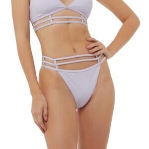 JONATHAN SIMKHAI Amenda Strappy Bikini Bottom In Lupine Purple